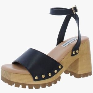 NWOT~Steve Madden Ocala Heeled Sandal~Black Leather~Size 6